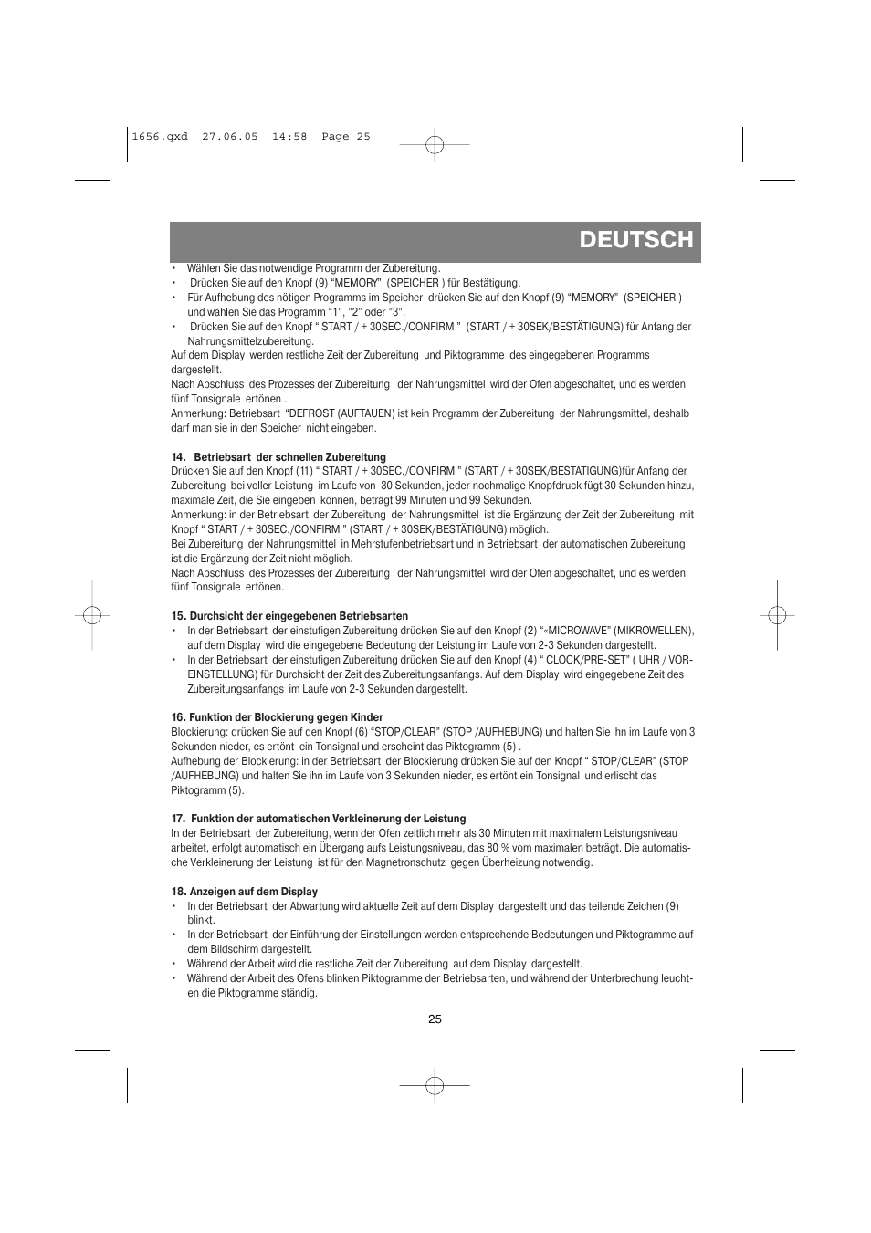 Deutsch | Vitek VT-1656 User Manual | Page 25 / 56