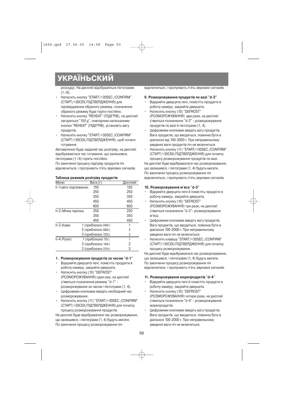 Україньский | Vitek VT-1656 User Manual | Page 50 / 56