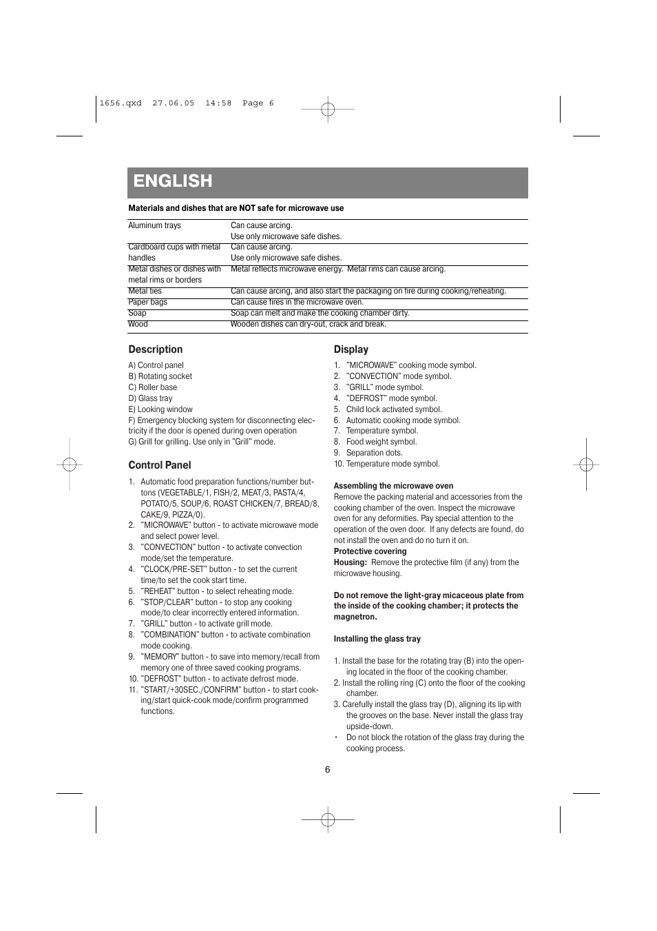 English | Vitek VT-1656 User Manual | Page 6 / 56