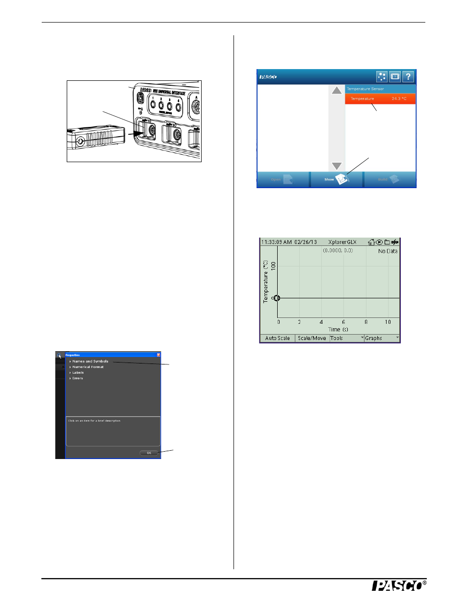 Setup the sensor, Calibrating the sensor | PASCO PS-2125 Temperature Sensor User Manual | Page 2 / 3