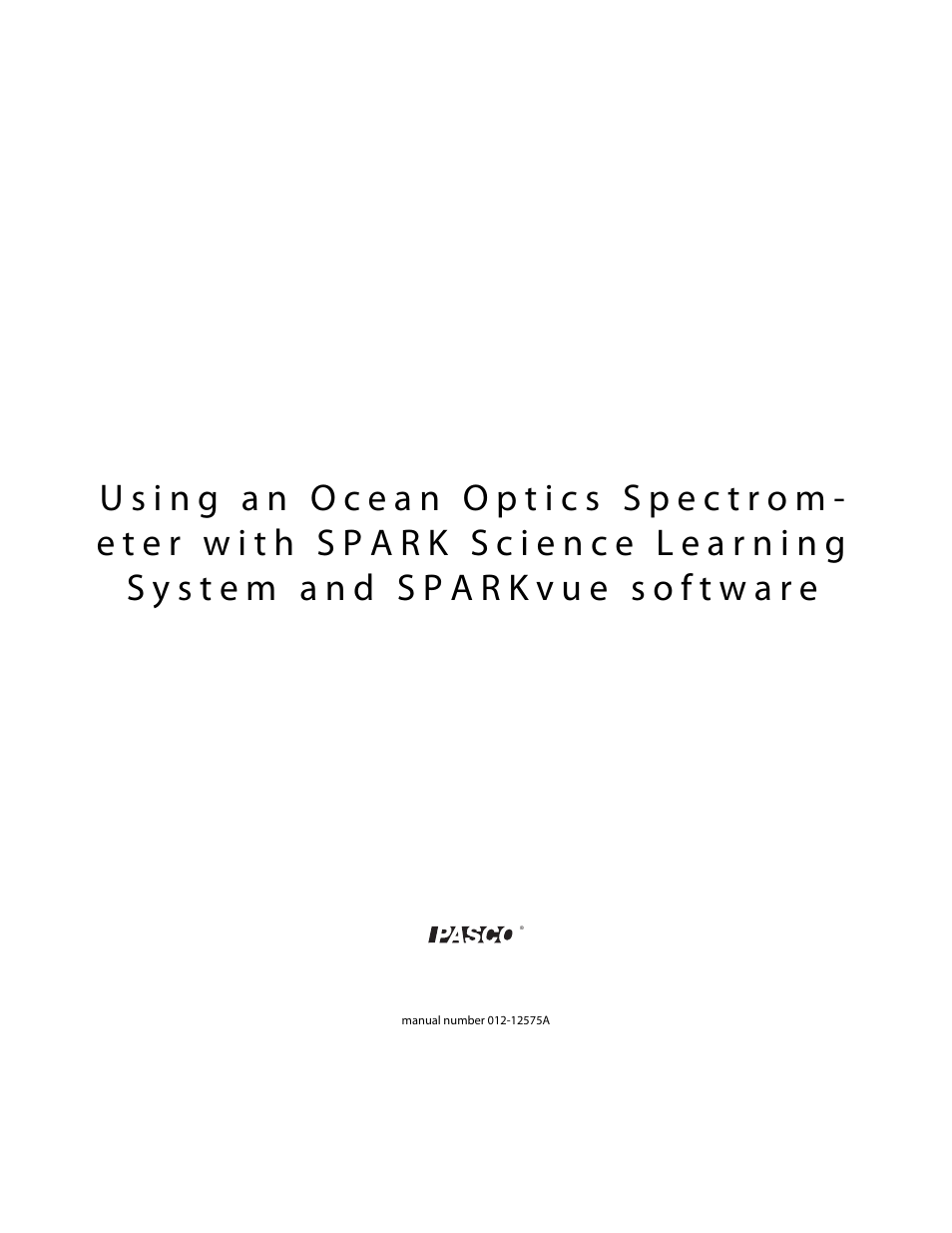 PASCO SE-7183 Spectrometer User Manual | 12 pages