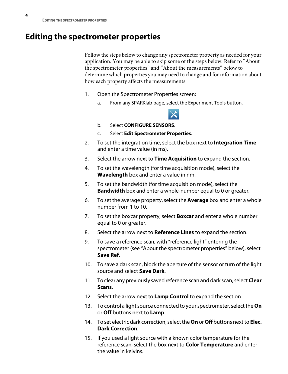 Editing the spectrometer properties | PASCO SE-7183 Spectrometer User Manual | Page 6 / 12