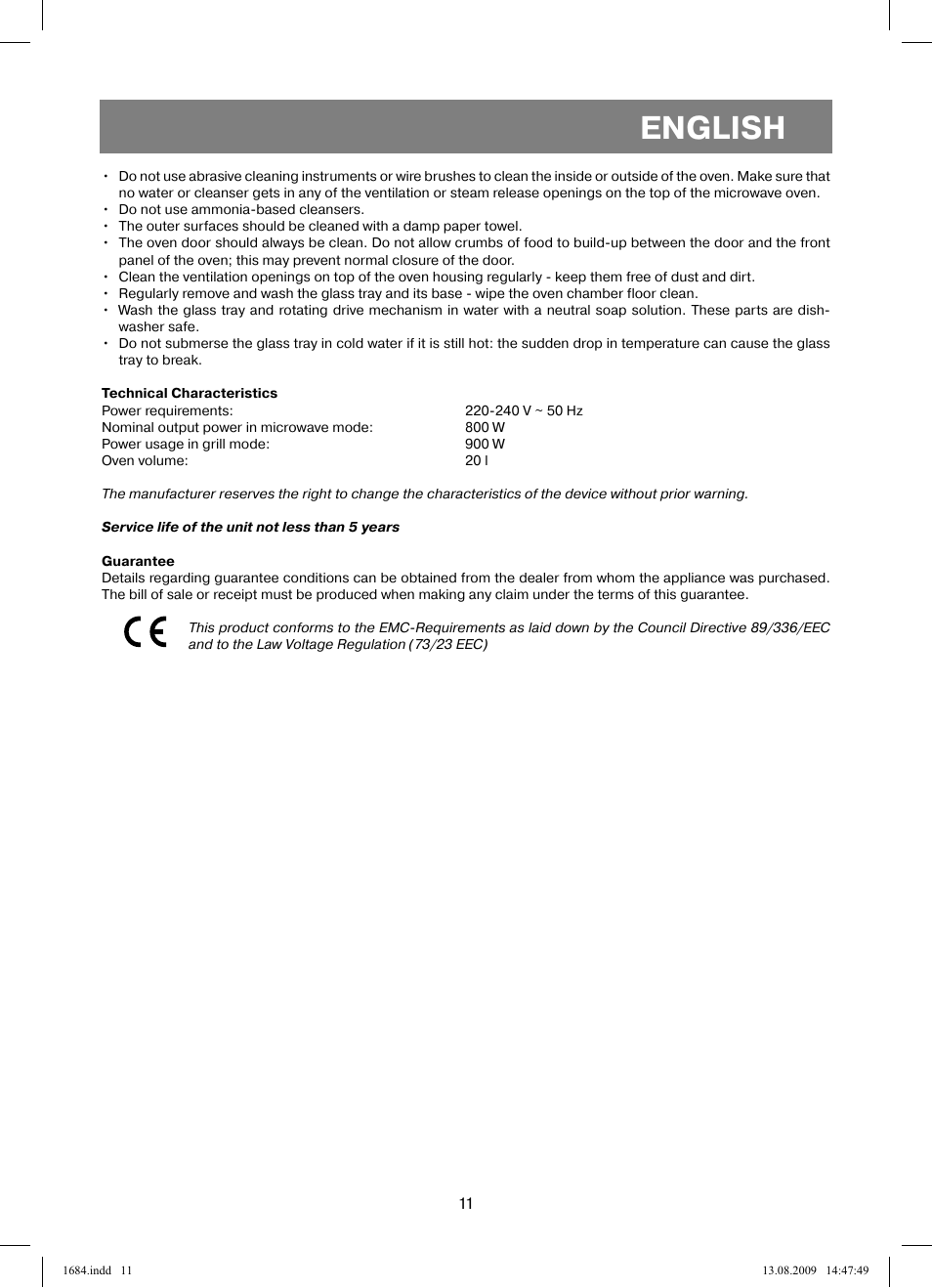 English | Vitek VT-1684 User Manual | Page 11 / 84