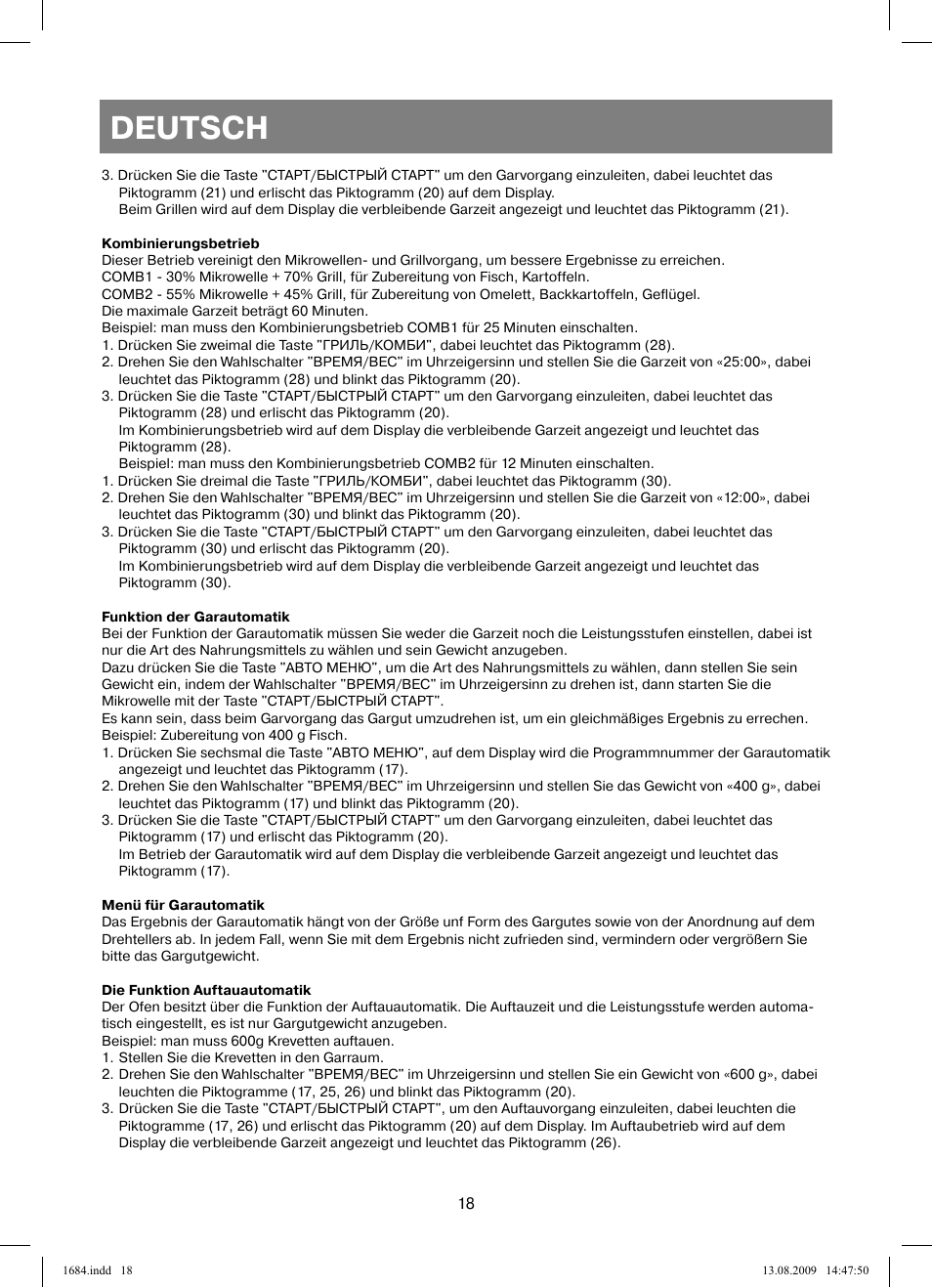 Deutsch | Vitek VT-1684 User Manual | Page 18 / 84