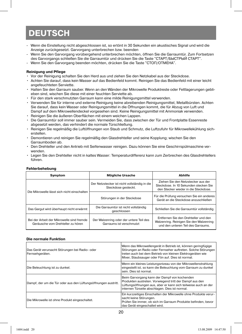 Deutsch | Vitek VT-1684 User Manual | Page 20 / 84