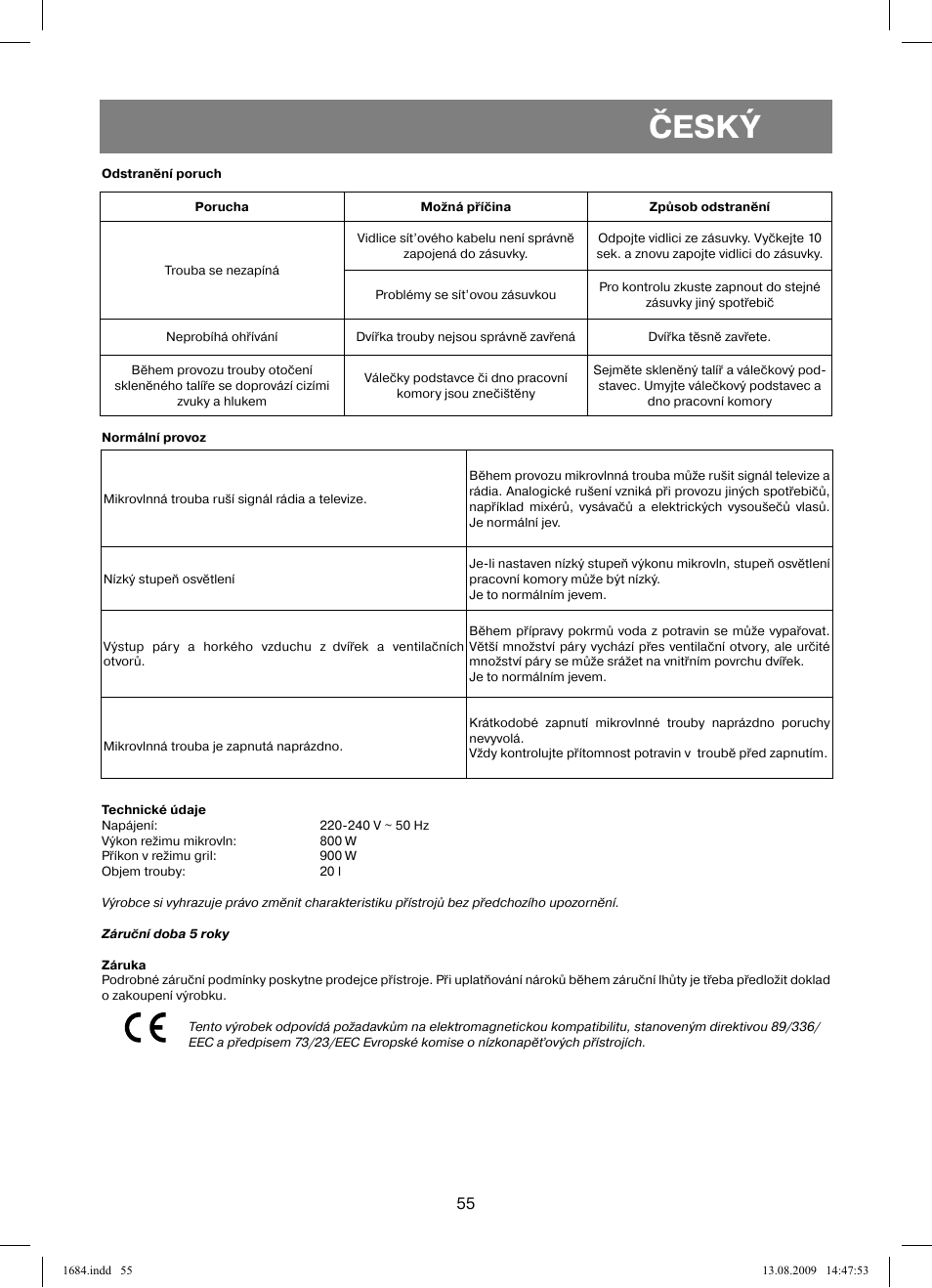 Český | Vitek VT-1684 User Manual | Page 55 / 84