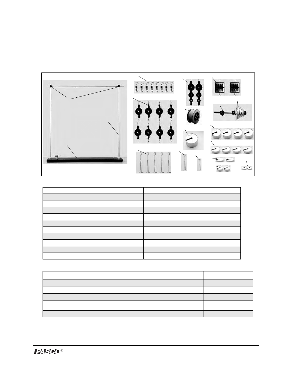 Pulley demonstration system | PASCO SE-8685 Pulley Demonstration System User Manual | Page 3 / 14