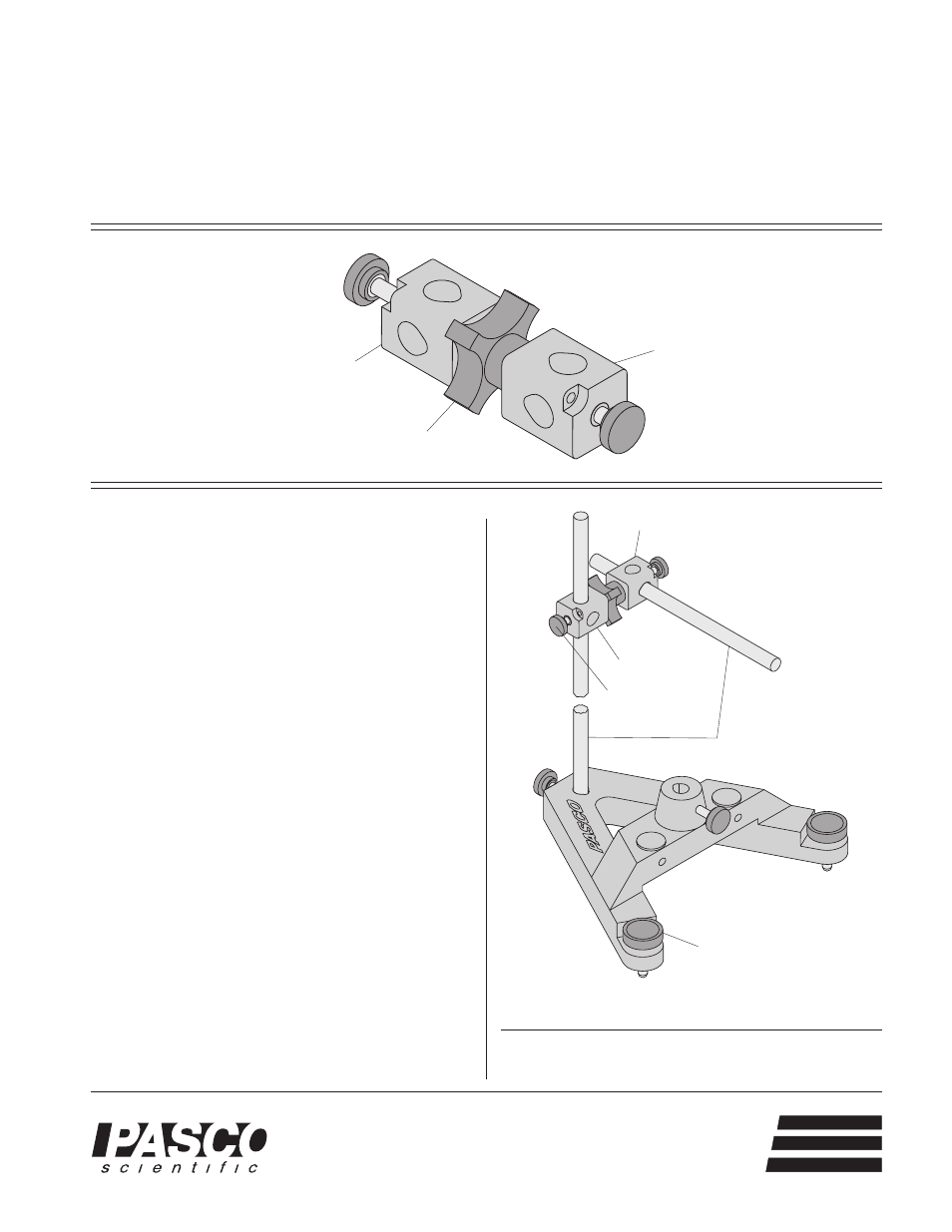 PASCO ME-8744 ADJUSTABLE ANGLE ROD CLAMP User Manual | 2 pages