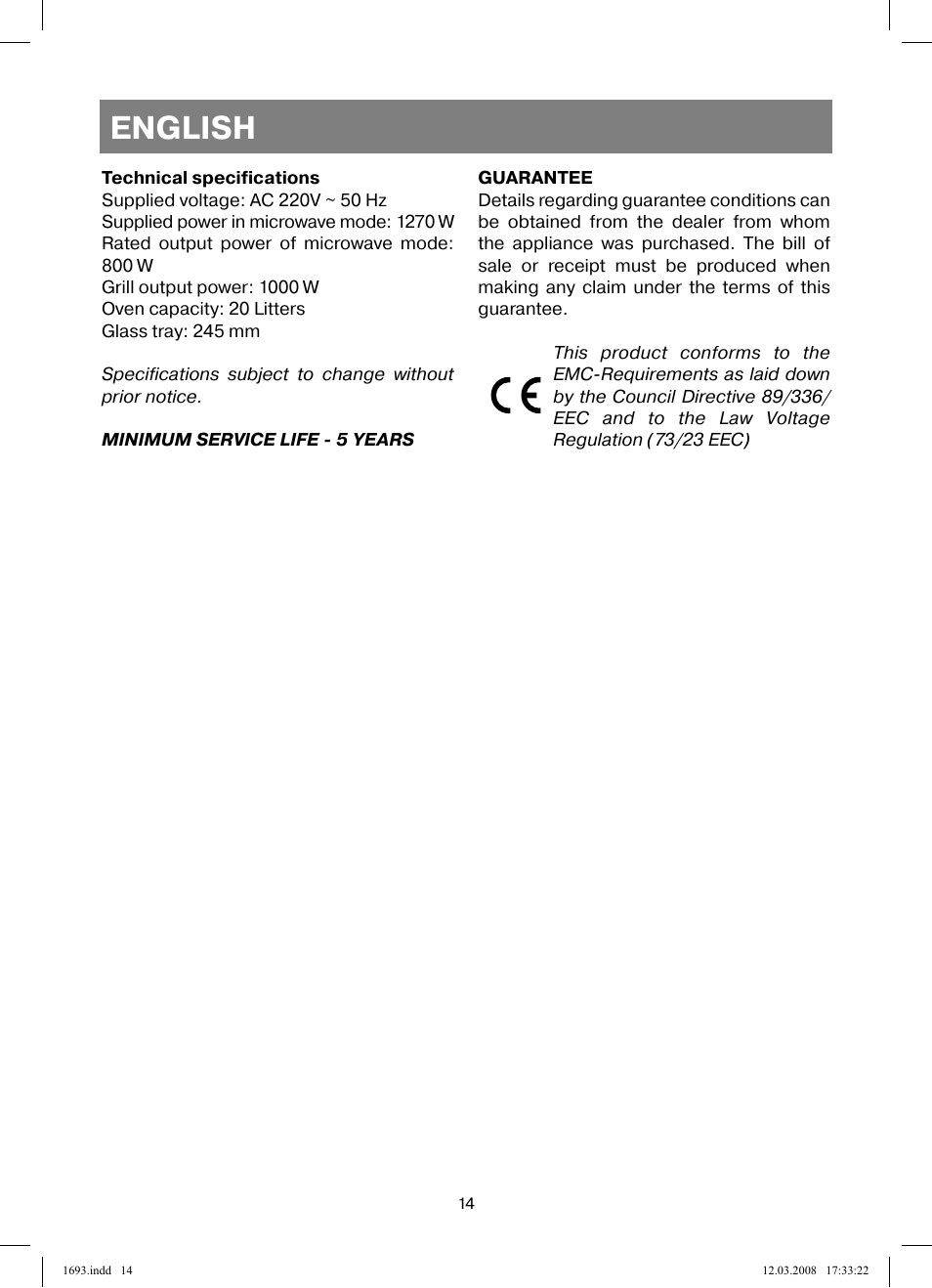 English | Vitek VT-1693 User Manual | Page 14 / 124