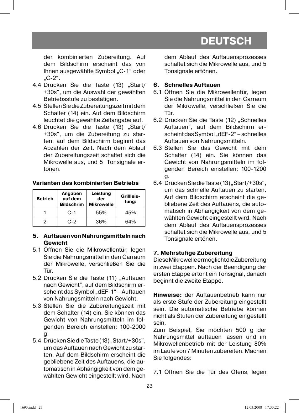 Deutsch | Vitek VT-1693 User Manual | Page 23 / 124