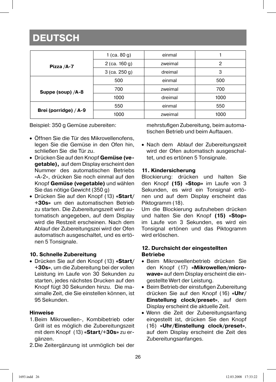 Deutsch | Vitek VT-1693 User Manual | Page 26 / 124