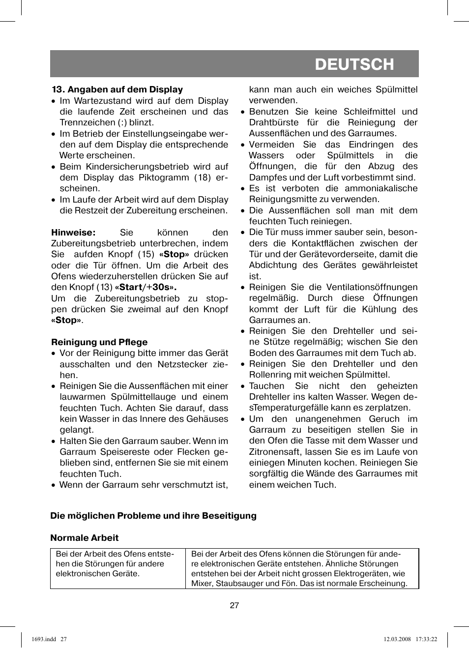 Deutsch | Vitek VT-1693 User Manual | Page 27 / 124