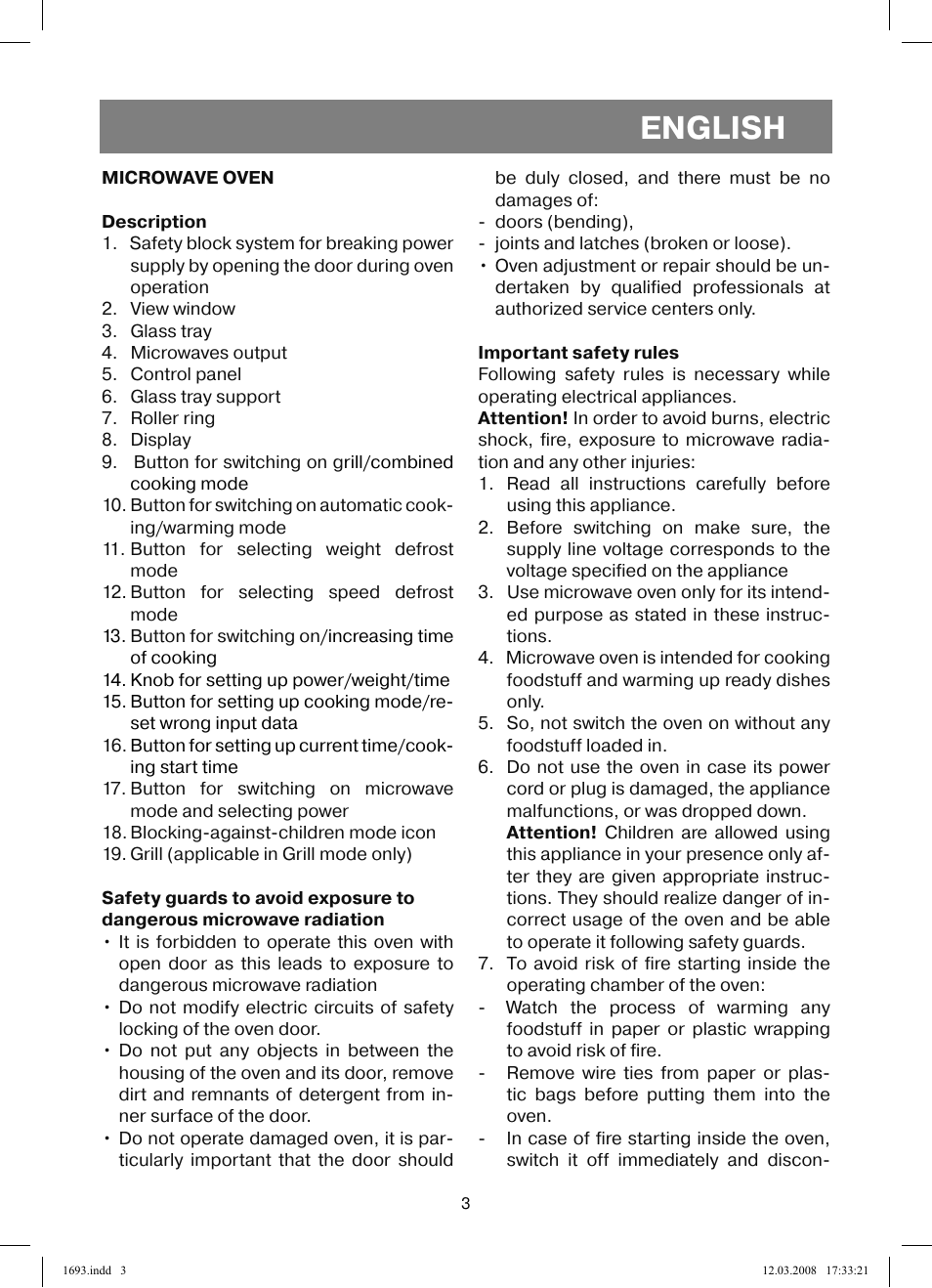 English | Vitek VT-1693 User Manual | Page 3 / 124