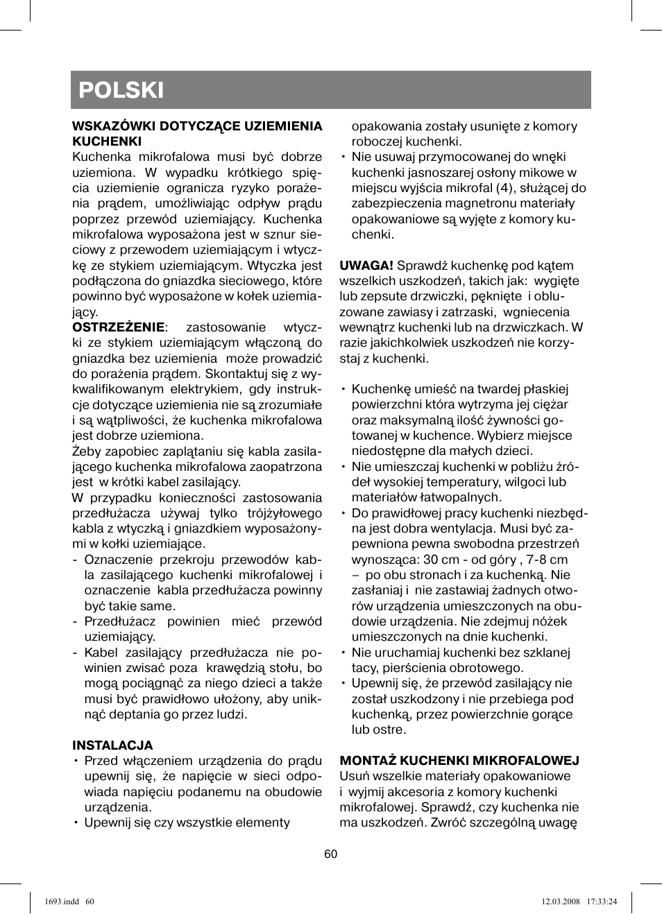 Polski | Vitek VT-1693 User Manual | Page 60 / 124