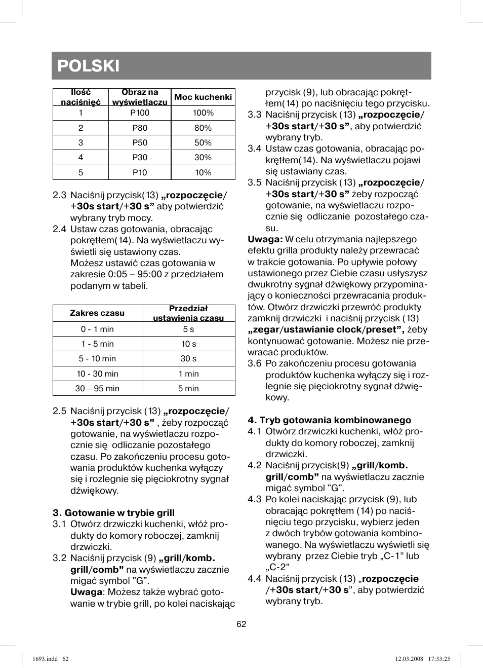 Polski | Vitek VT-1693 User Manual | Page 62 / 124