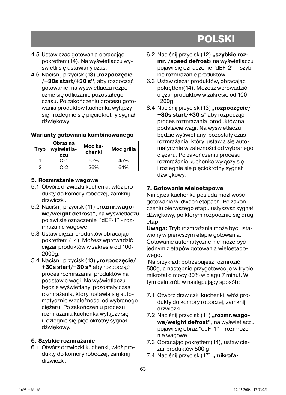 Polski | Vitek VT-1693 User Manual | Page 63 / 124