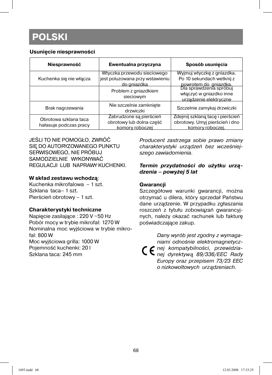 Polski | Vitek VT-1693 User Manual | Page 68 / 124