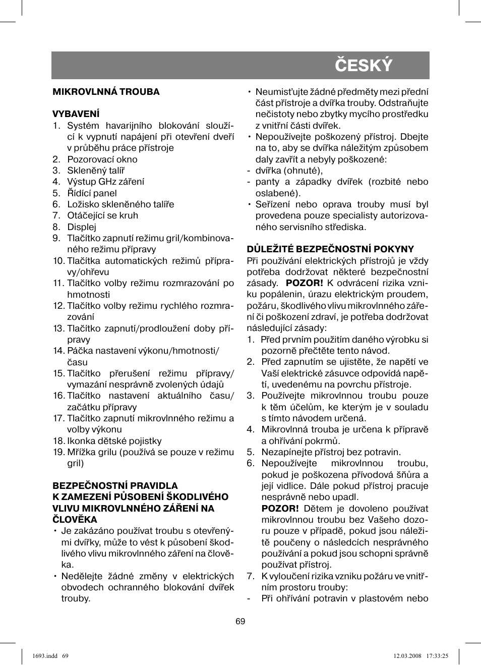 Český | Vitek VT-1693 User Manual | Page 69 / 124