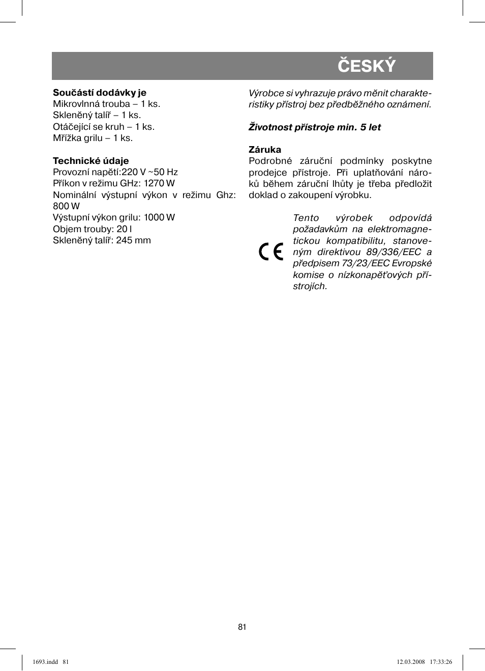 Český | Vitek VT-1693 User Manual | Page 81 / 124