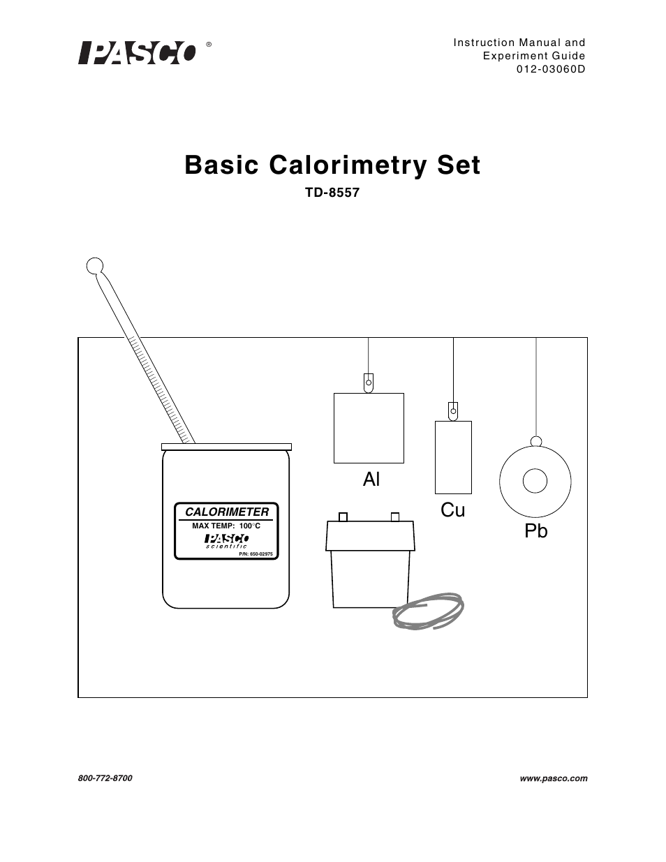 PASCO TD-8557 Basic Calorimetry Set User Manual | 14 pages