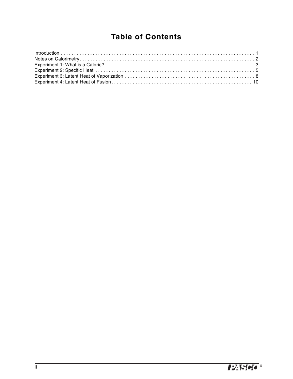 PASCO TD-8557 Basic Calorimetry Set User Manual | Page 2 / 14