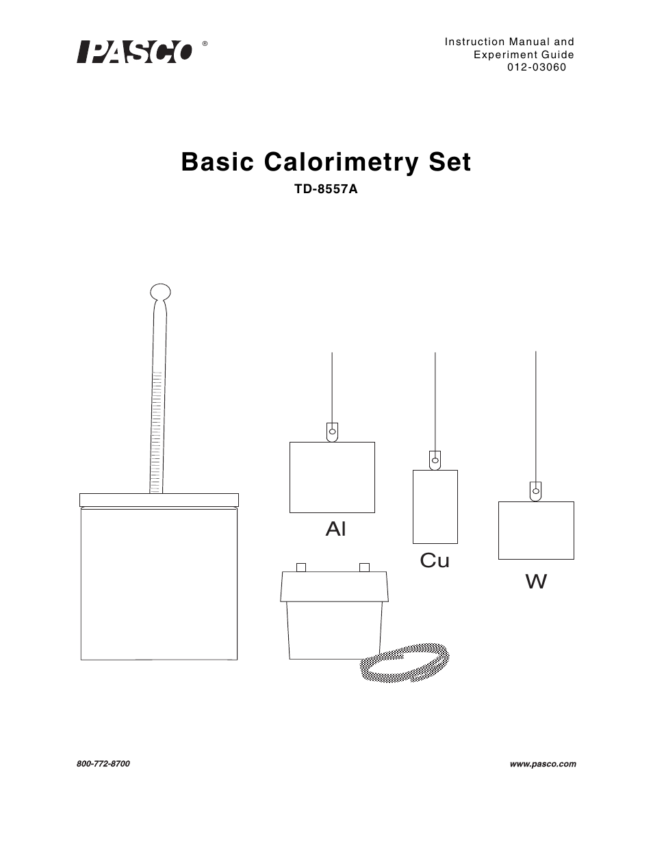 PASCO TD-8557A Basic Calorimetry Set User Manual | 15 pages