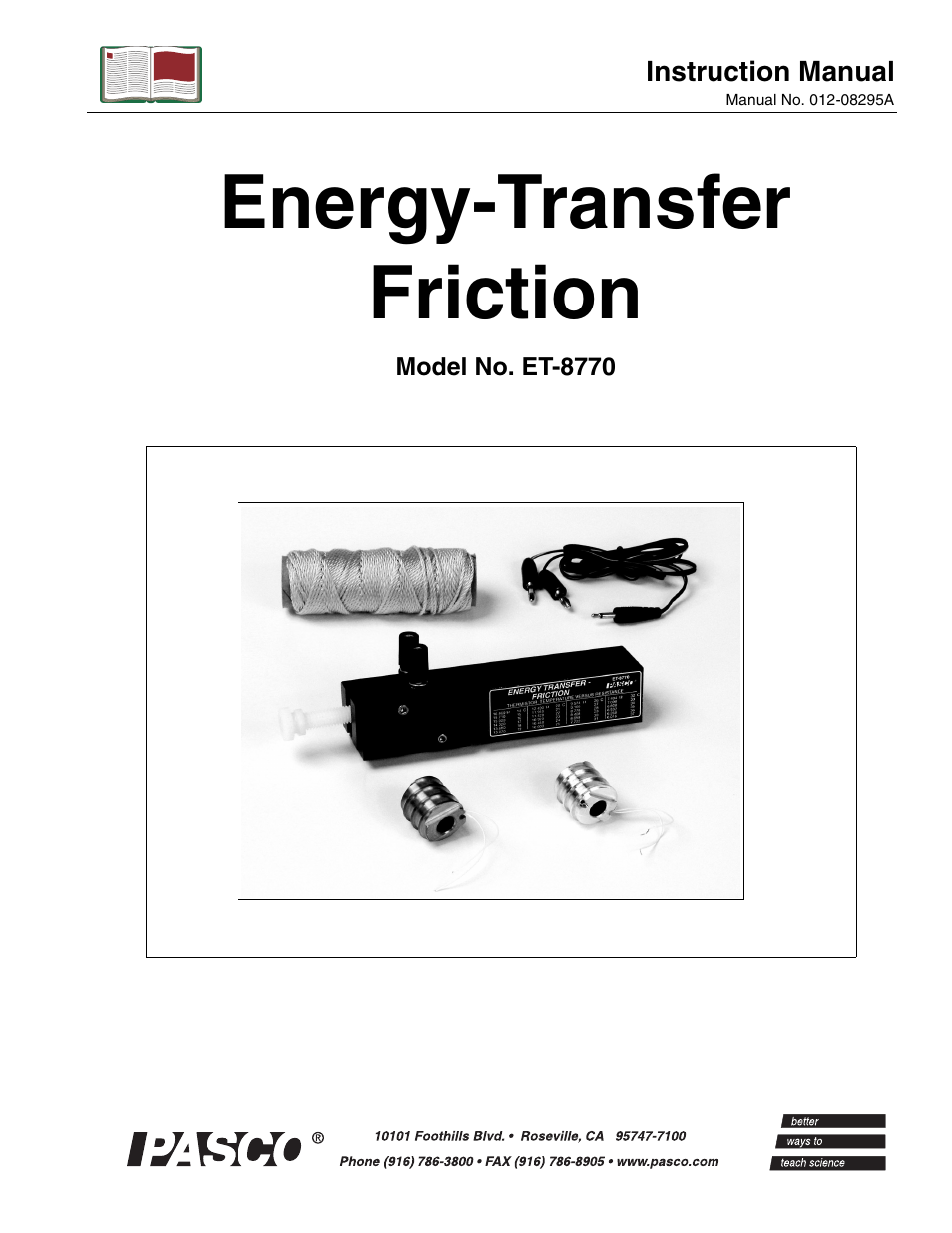 PASCO ET-8770 Energy-Transfer Friction User Manual | 14 pages