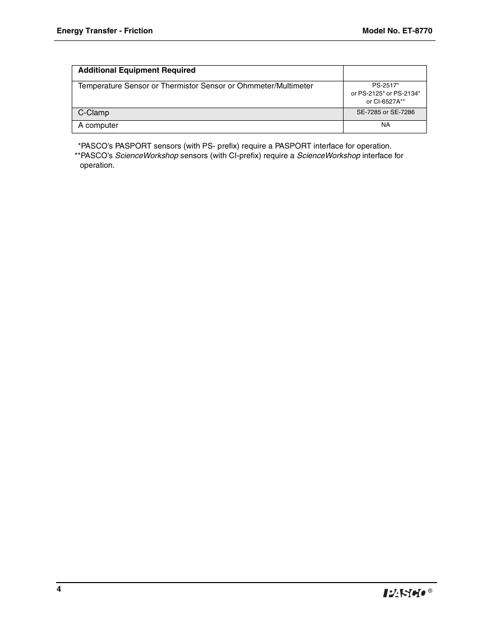 PASCO ET-8770 Energy-Transfer Friction User Manual | Page 5 / 14