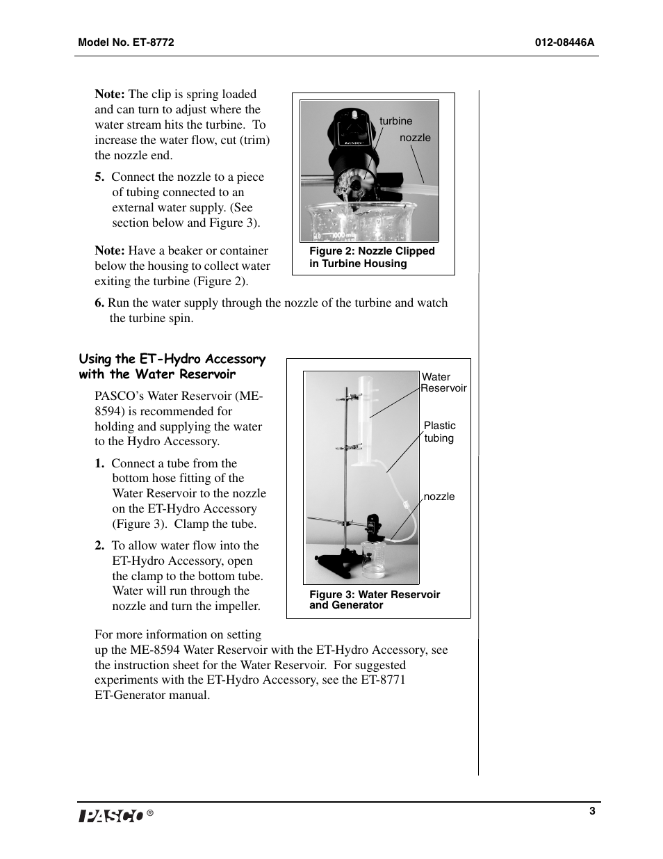 PASCO ET-8772 Energy Transfer - Hydro Accessory User Manual | Page 3 / 4