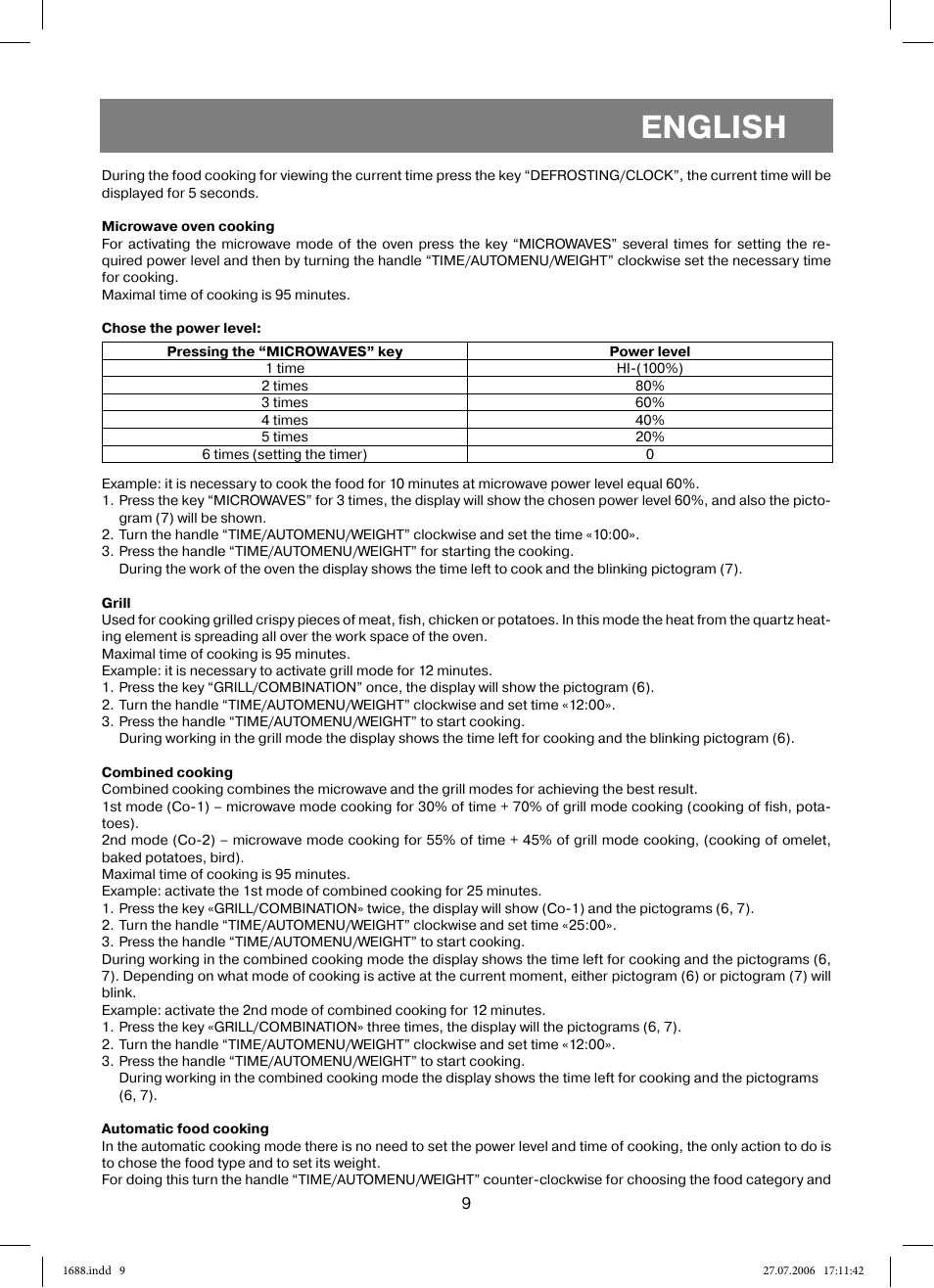 English | Vitek VT-1688 Capella User Manual | Page 9 / 132