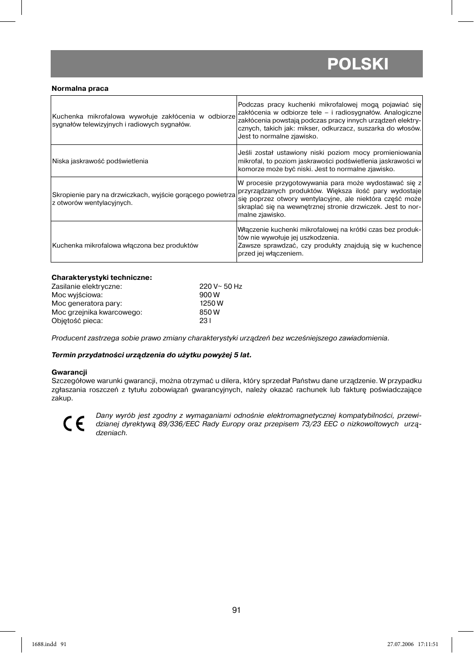 Polski | Vitek VT-1688 Capella User Manual | Page 91 / 132