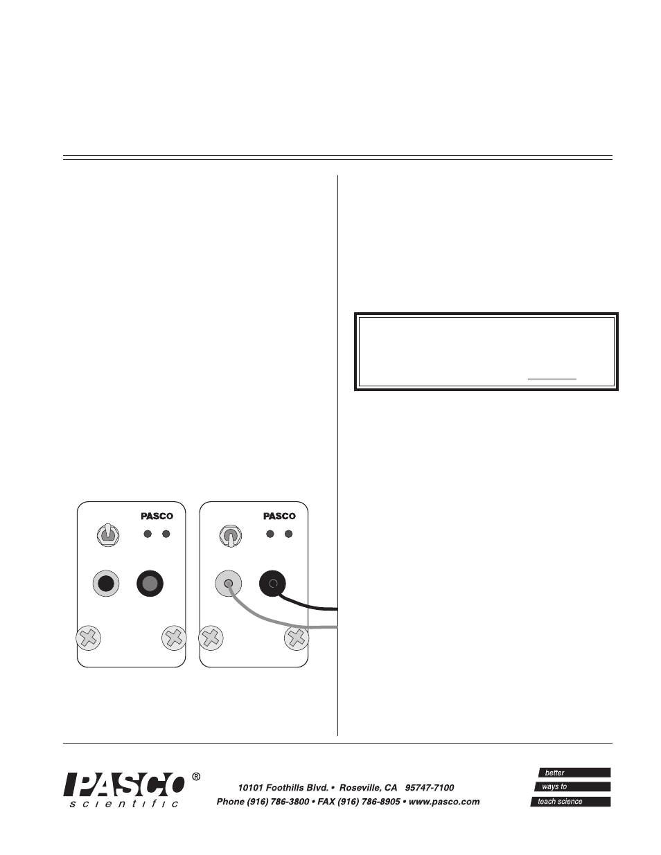 PASCO TD-8550A THERMOELECTRIC CONVERTER User Manual | 4 pages