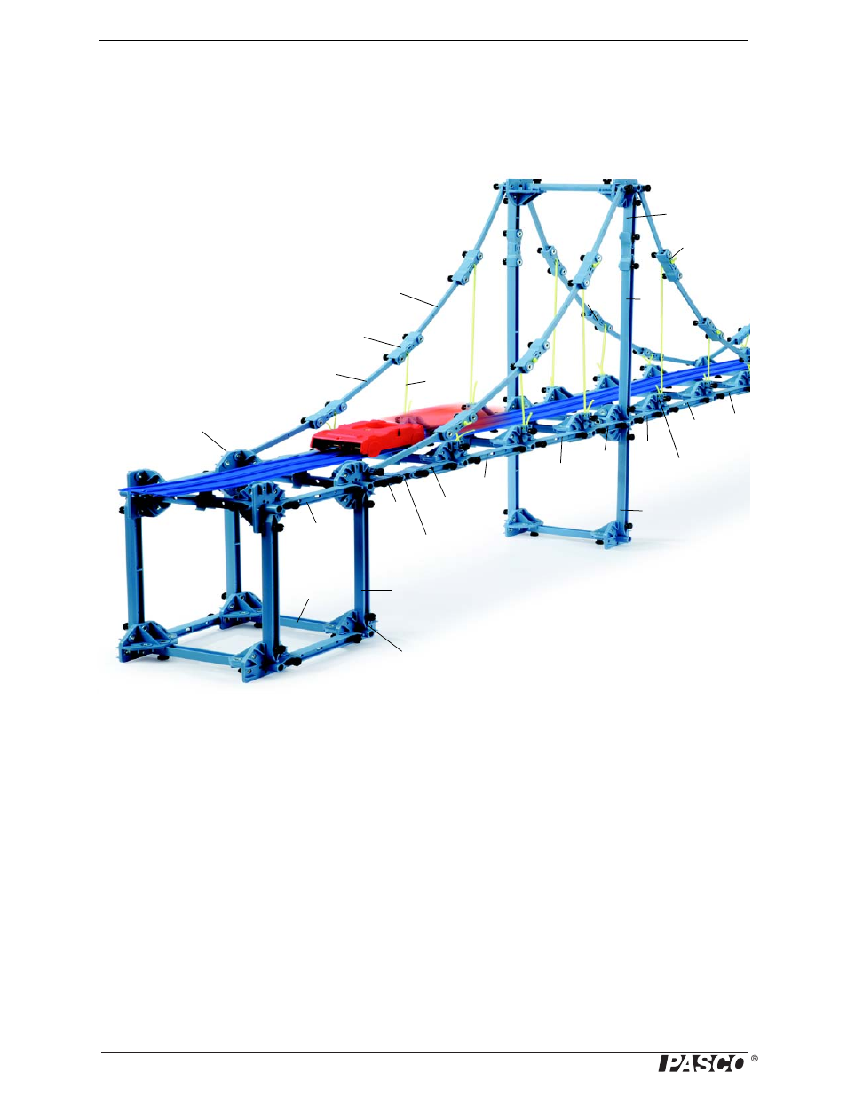 Flat beam suspension bridge | PASCO ME-6992B Advanced Structures Set User Manual | Page 42 / 58