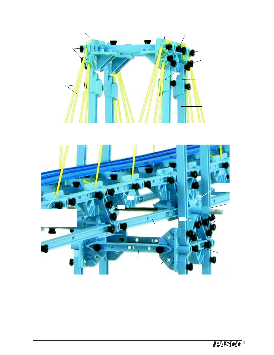 Cable stayed bridge details | PASCO ME-6992B Advanced Structures Set User Manual | Page 44 / 58