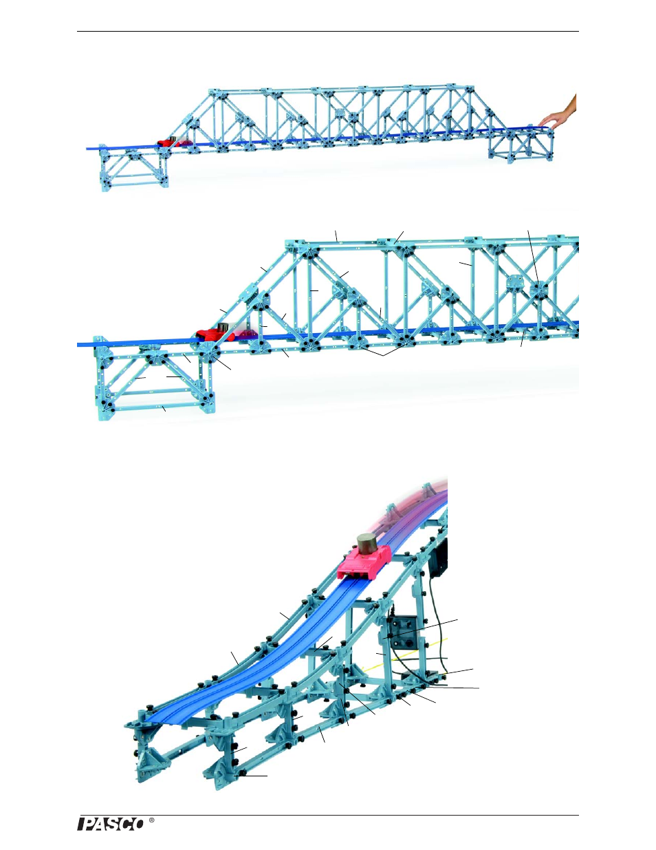 Baltimore bridge, Arched causeway bridge detail 1, Baltimore bridge: details | PASCO ME-6992B Advanced Structures Set User Manual | Page 45 / 58