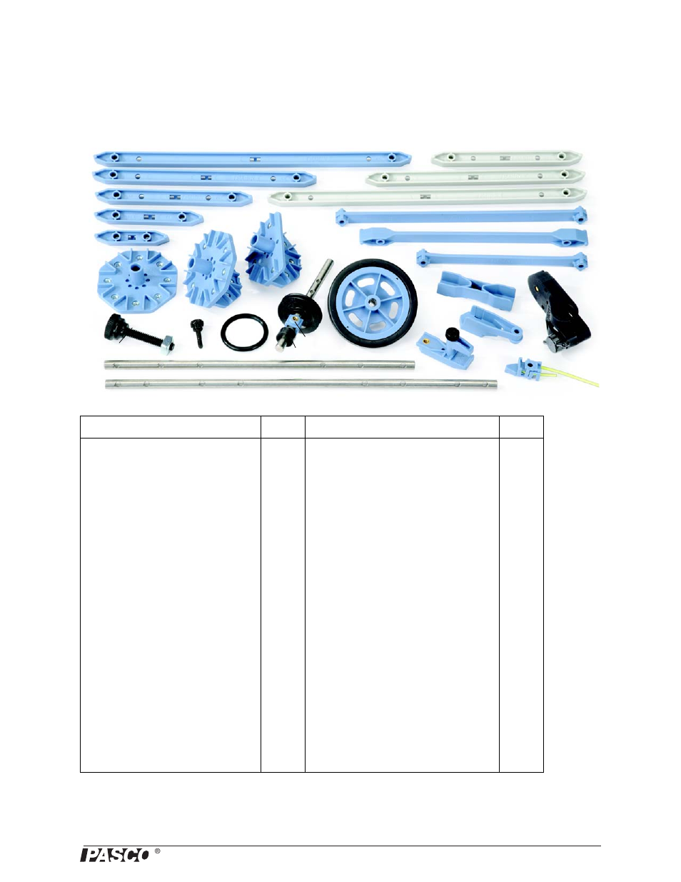 Advanced structures set | PASCO ME-6992B Advanced Structures Set User Manual | Page 5 / 58