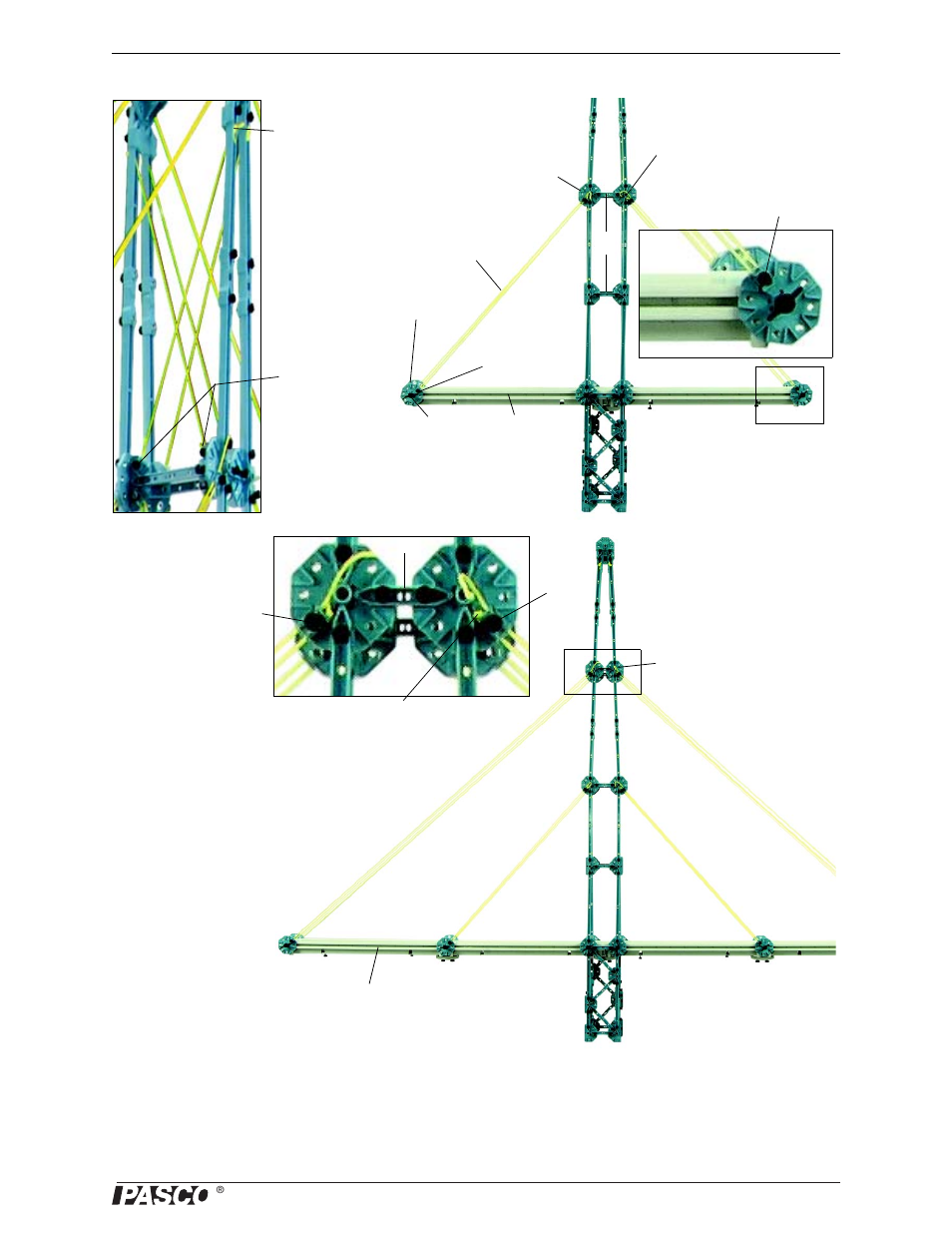 Cable stayed bridge construction suggestions | PASCO ME-6992B Advanced Structures Set User Manual | Page 51 / 58
