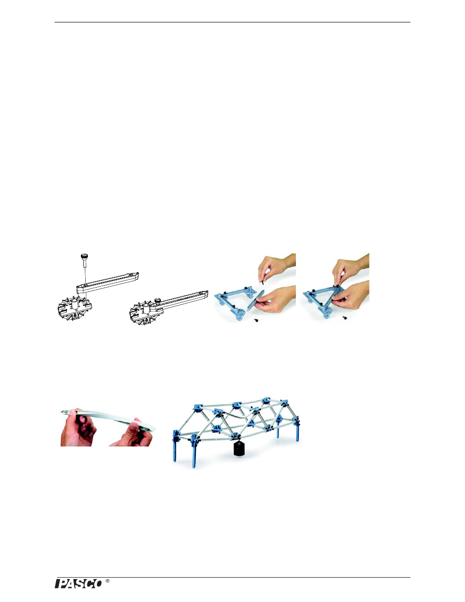 About the components, Beams, Assembling beams | Flexible i-beams | PASCO ME-6992B Advanced Structures Set User Manual | Page 7 / 58