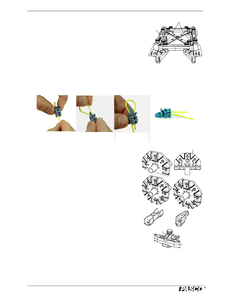 Flat beams, Attaching cords, Connectors | PASCO ME-6992B Advanced Structures Set User Manual | Page 8 / 58