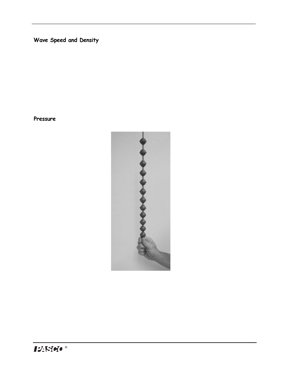 Wave speed and density, Pressure | PASCO ME-9825A Matter Model User Manual | Page 10 / 10