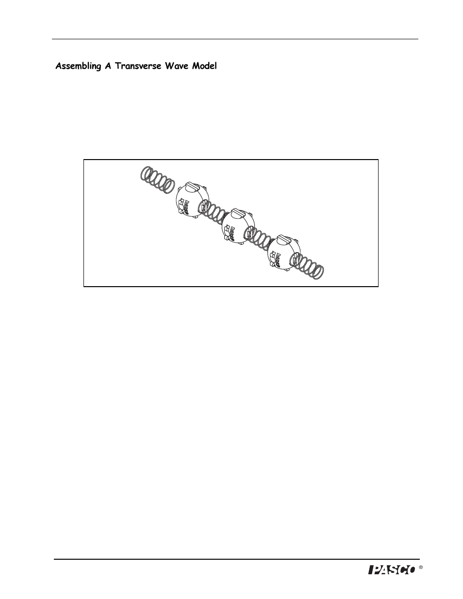 Assembling a transverse wave model | PASCO ME-9825A Matter Model User Manual | Page 7 / 10