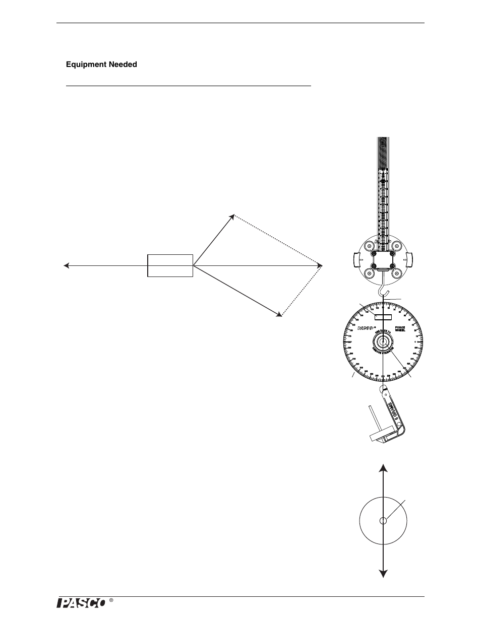 Exp. 2: adding forces-resultants and equilibriants, Theory, Setup | Exp. 2: adding forces—resultants and equilibriants | PASCO ME-9502 Statics System User Manual | Page 17 / 94