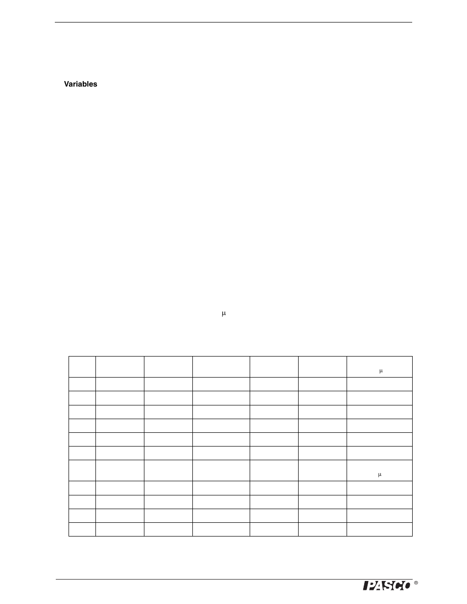 Data table | PASCO ME-9502 Statics System User Manual | Page 46 / 94