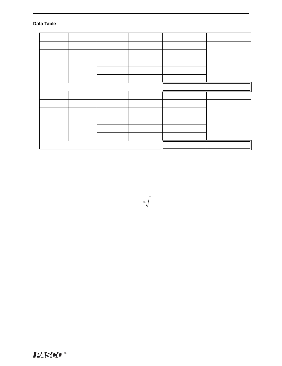 Data table, Questions | PASCO ME-9502 Statics System User Manual | Page 59 / 94