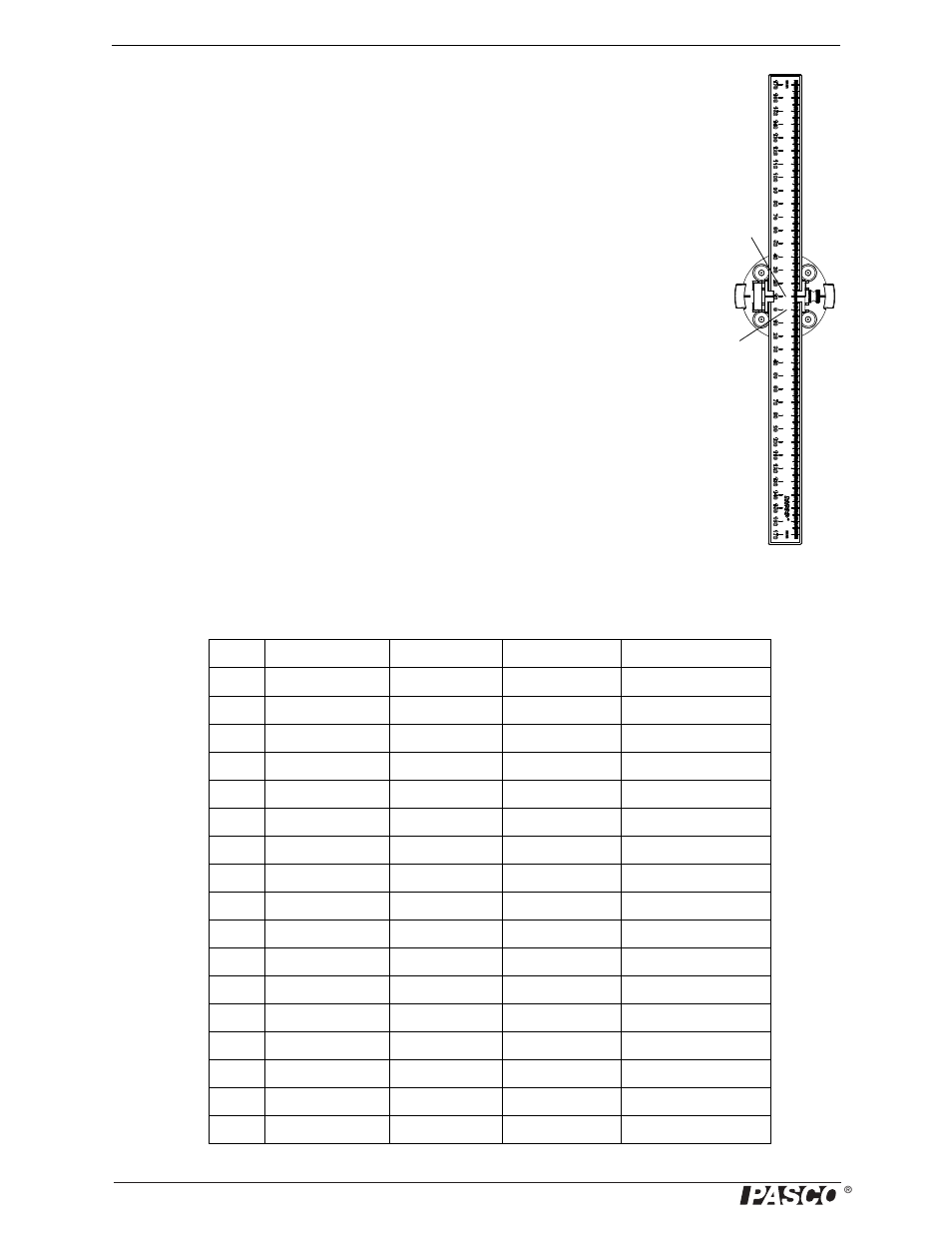 Procedure, Data table | PASCO ME-9502 Statics System User Manual | Page 68 / 94