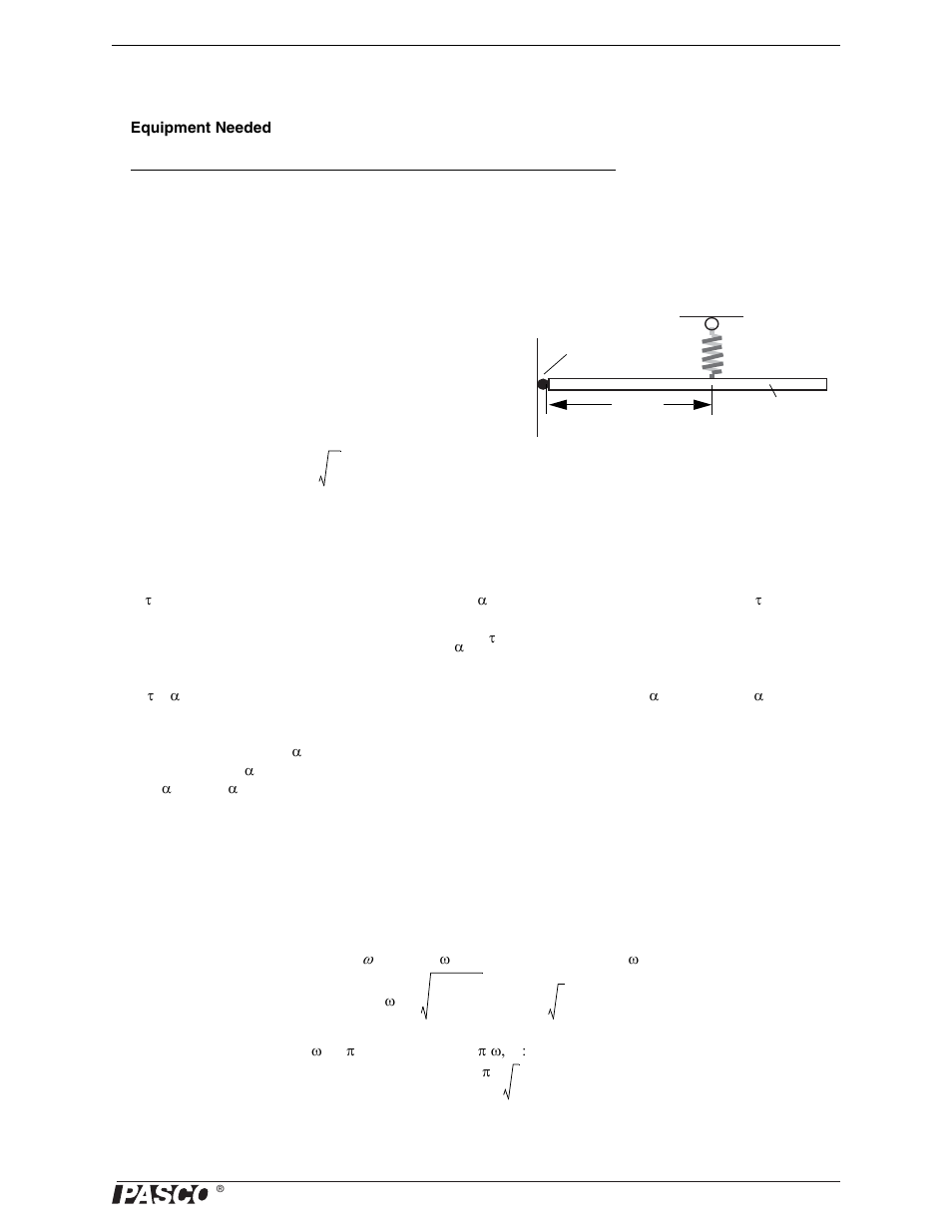 Exp. 11c: simple harmonic motion-beam on a spring, Theory, Exp. 11c: simple harmonic motion–beam on a spring | PASCO ME-9502 Statics System User Manual | Page 71 / 94