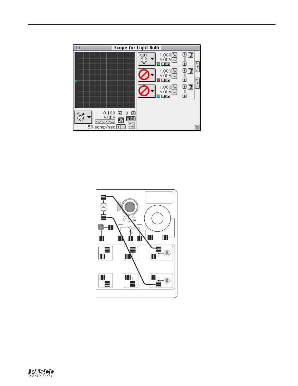 Part ii: equipment setup for light bulb filament, Part iii: data recording – light bulb filament | PASCO EM-8656 AC_DC ELECTRONICS LABORATORY User Manual | Page 39 / 126