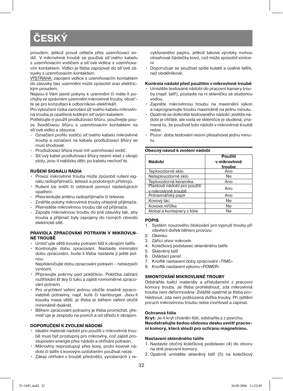 Český | Vitek VT-1691 User Manual | Page 32 / 44