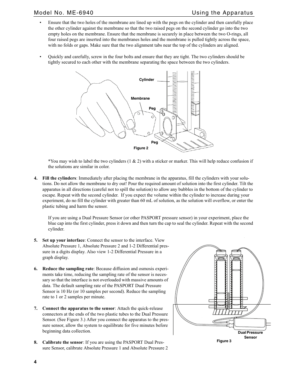 PASCO ME-6940 Diffusion-Osmosis Apparatus User Manual | Page 4 / 12