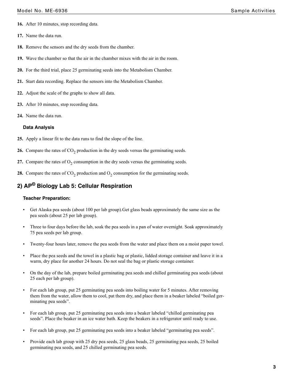 PASCO ME-6936 Metabolism Chamber User Manual | Page 3 / 6